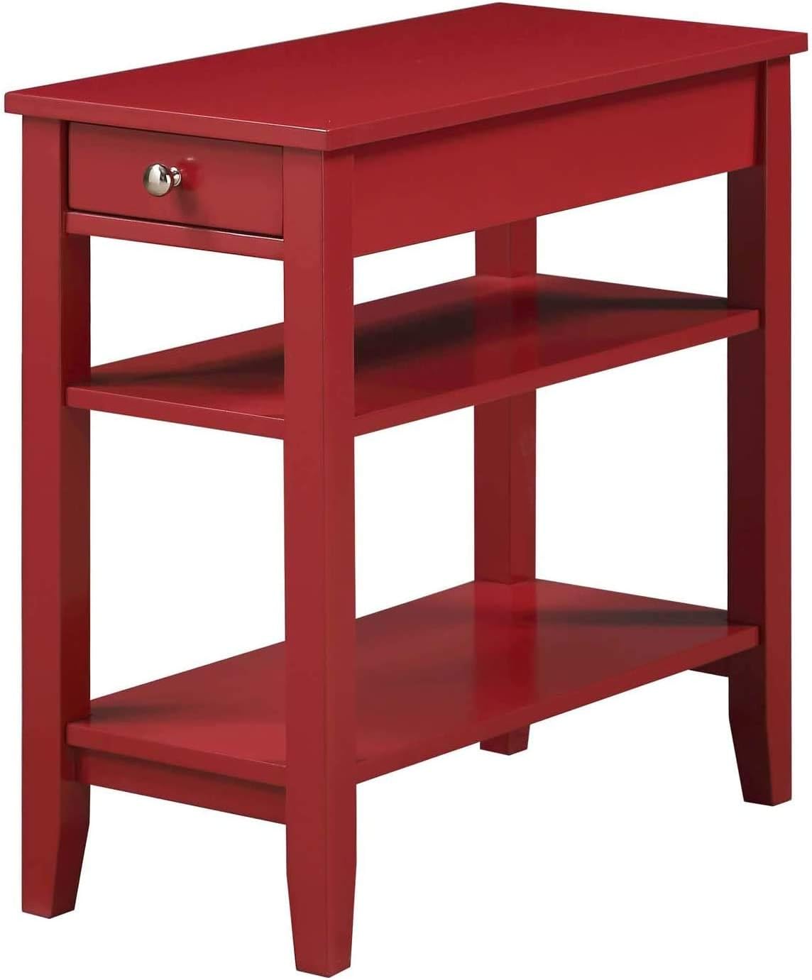 Black 1 Drawer End Table with Shelves P51930