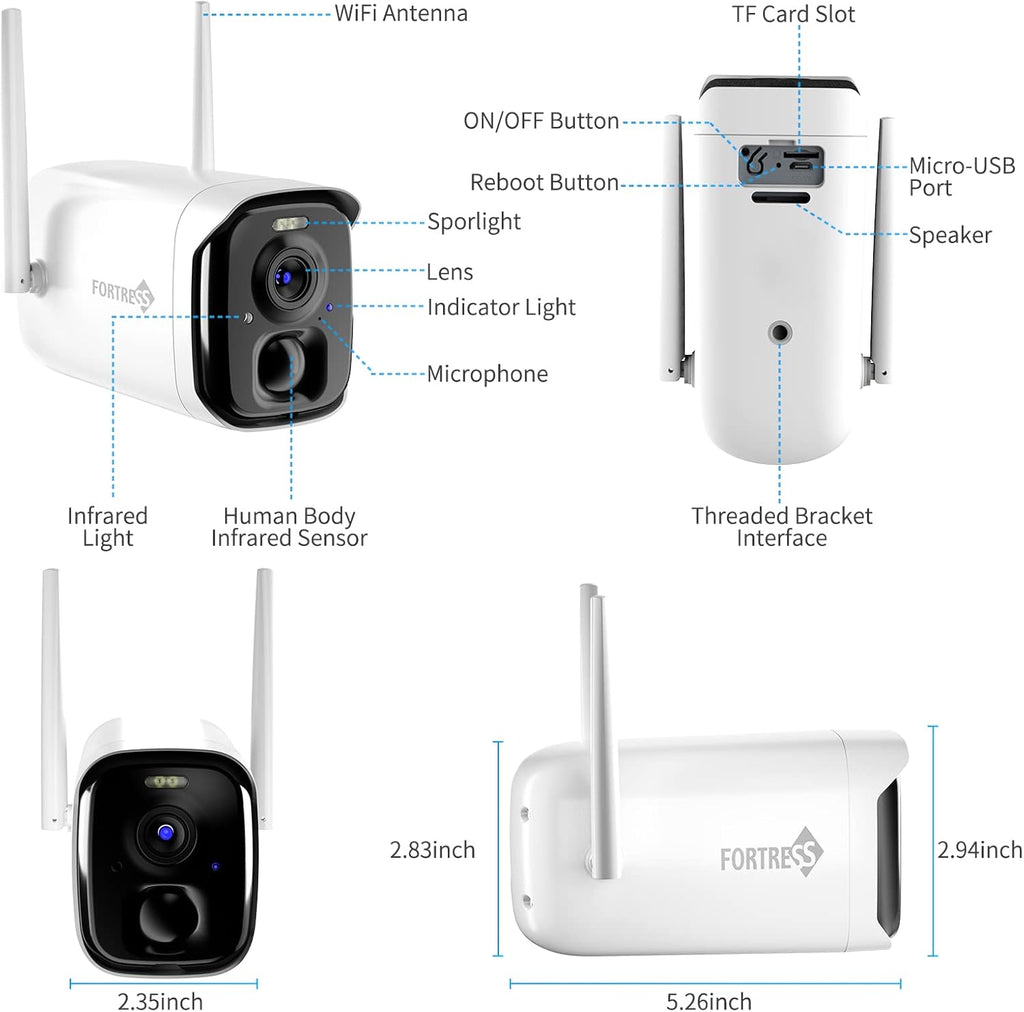Wireless Outdoor 2K 4MP WiFi Security Camera Y28261