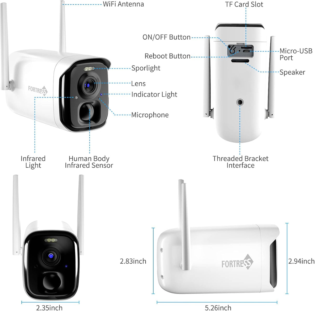 Wireless Outdoor 2K 4MP WiFi Security Camera Y28261