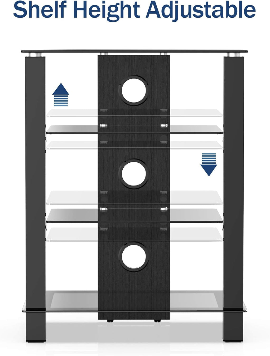 4-Tier AV Media Cabinet Stand Component Cabinet Y424