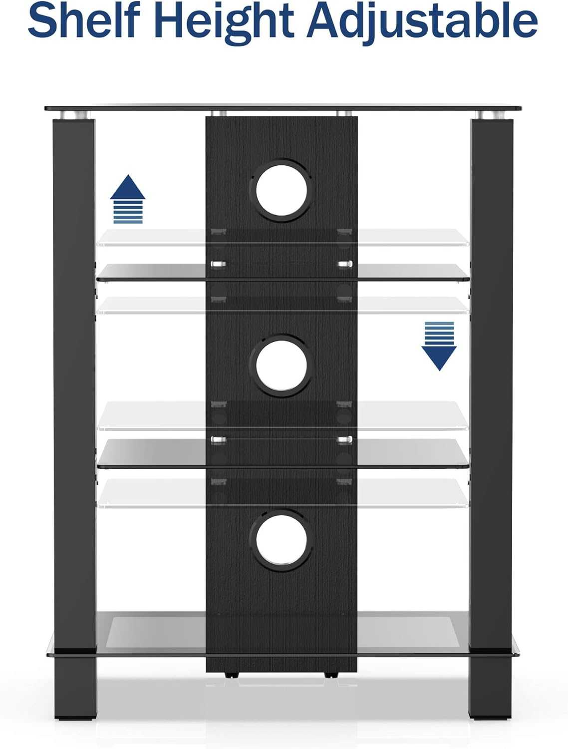 4-Tier AV Media Cabinet Stand Component Cabinet Y424