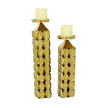 Gold Aluminum Contemporary Candle Holder A533576