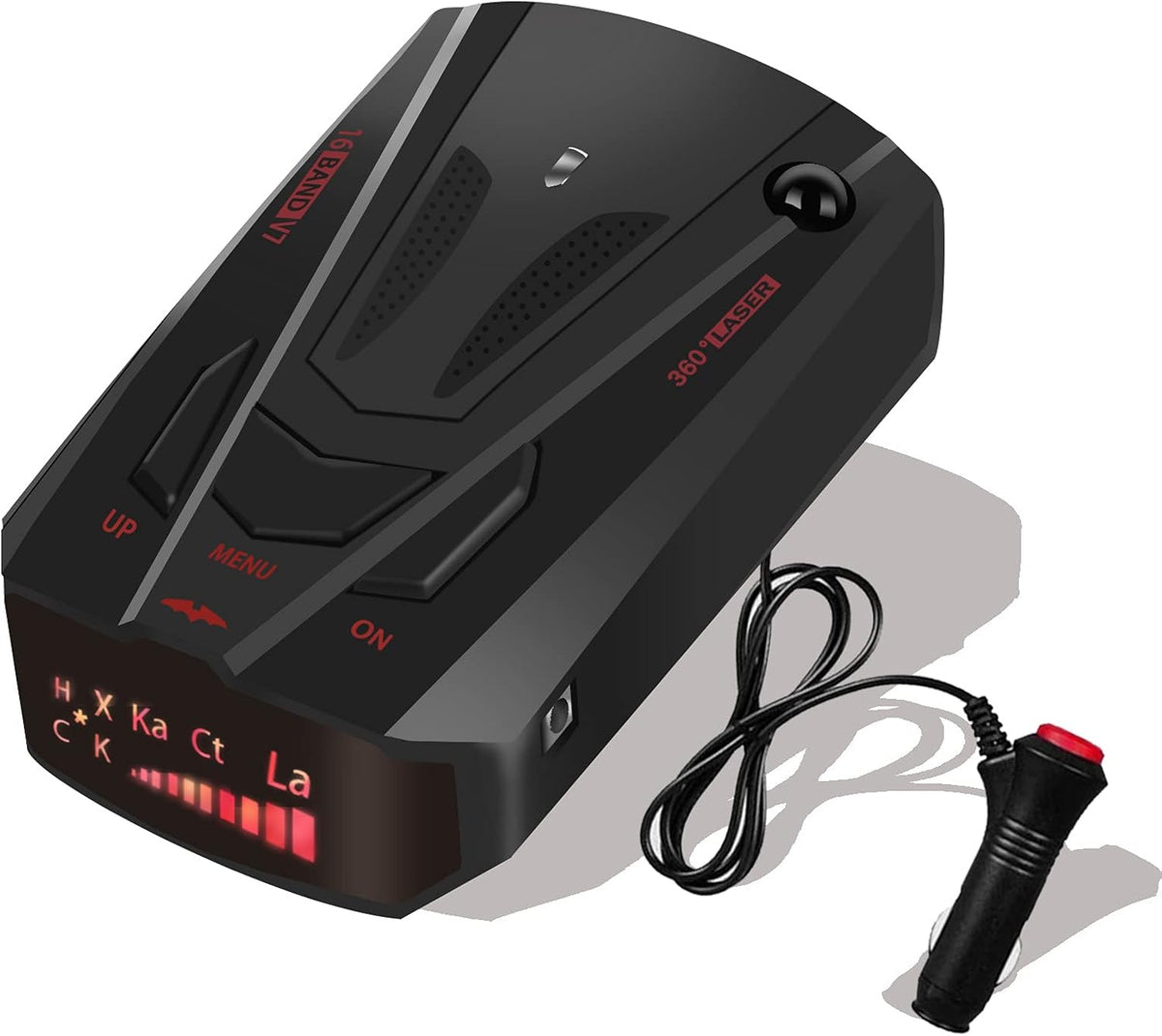 Black Radar Detector with Voice Prompt and LED Display X622701