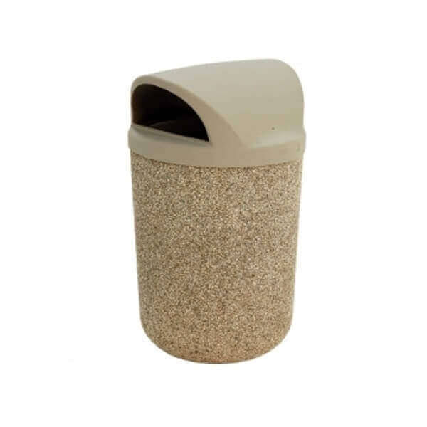 42 Gallon Concrete Trash Receptacle with Dome I5258