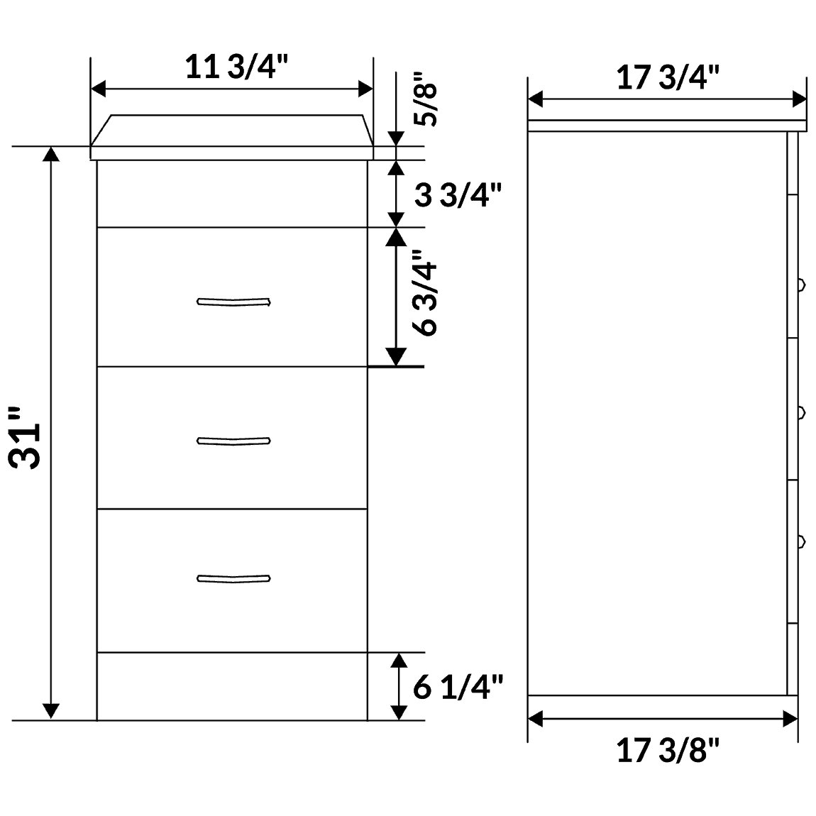Black 36 Vanity Set with Sink Base and Drawer Base W55731