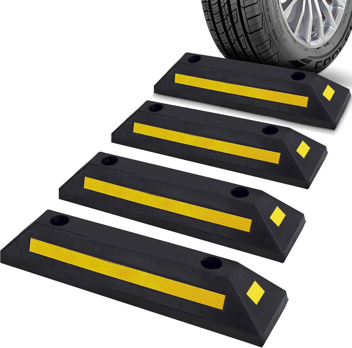 2-Pc Heavy Duty Rubber Parking Stopper K913