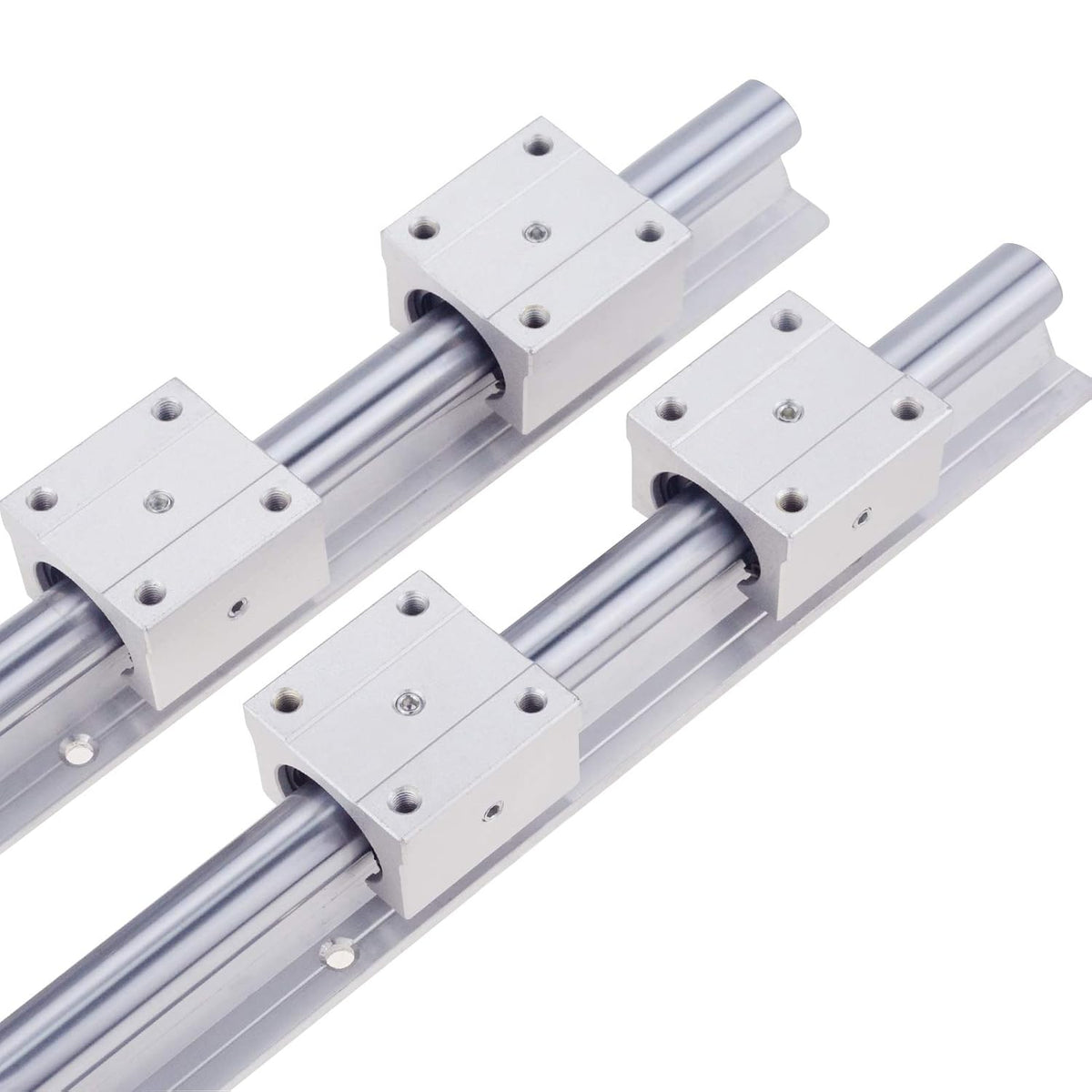 2PCS SBR12-600MM Linear Guide Rails and 4 Square Type Carriage Bearing Blocks Q26742