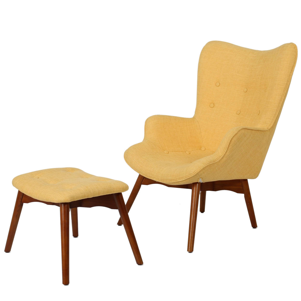 Mid Century Modern Contour Chair with Footstool Z349070
