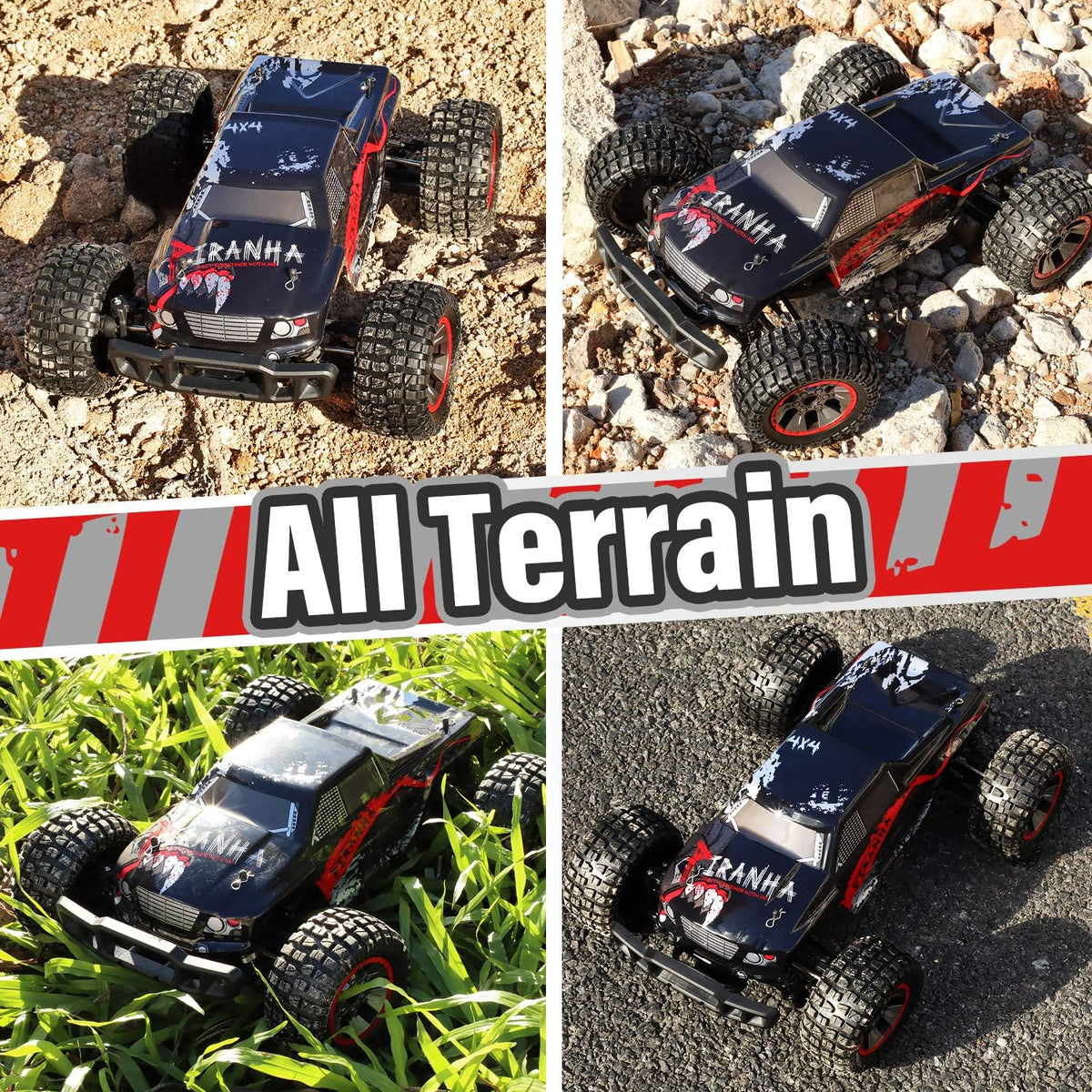 1:10 Scale 4WD Off Road RC Monster Truck with 2 Battery E728144