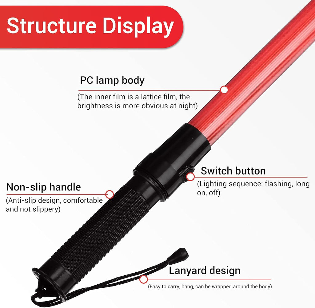21 Inch LED Traffic Wand with Wrist Strap U339576