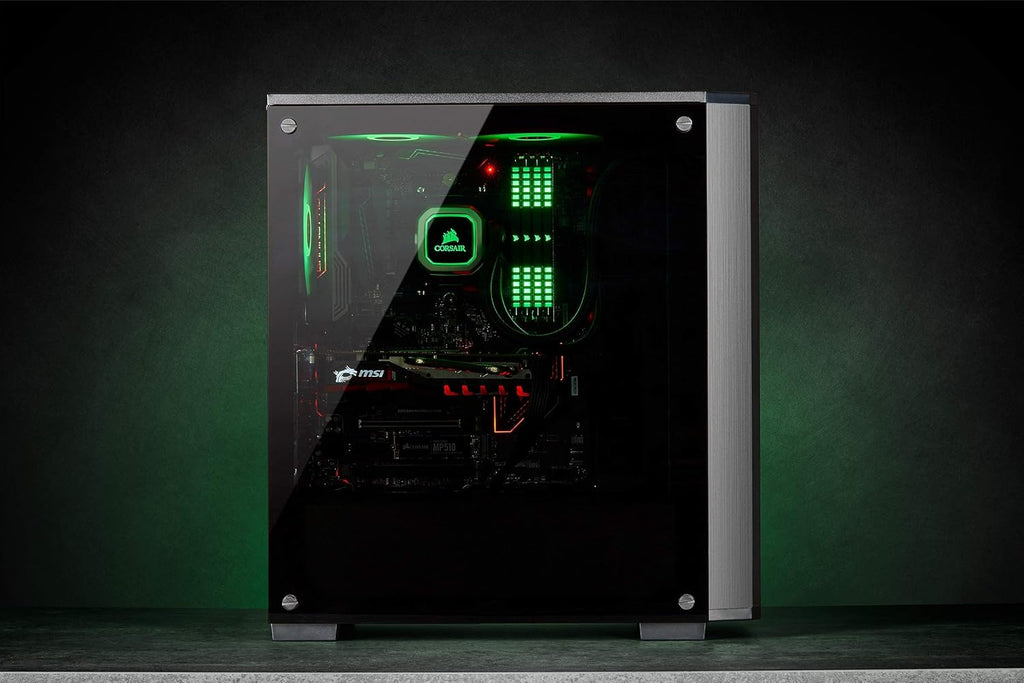 Black Tempered Glass Mid-Tower ATX Gaming Case X545213