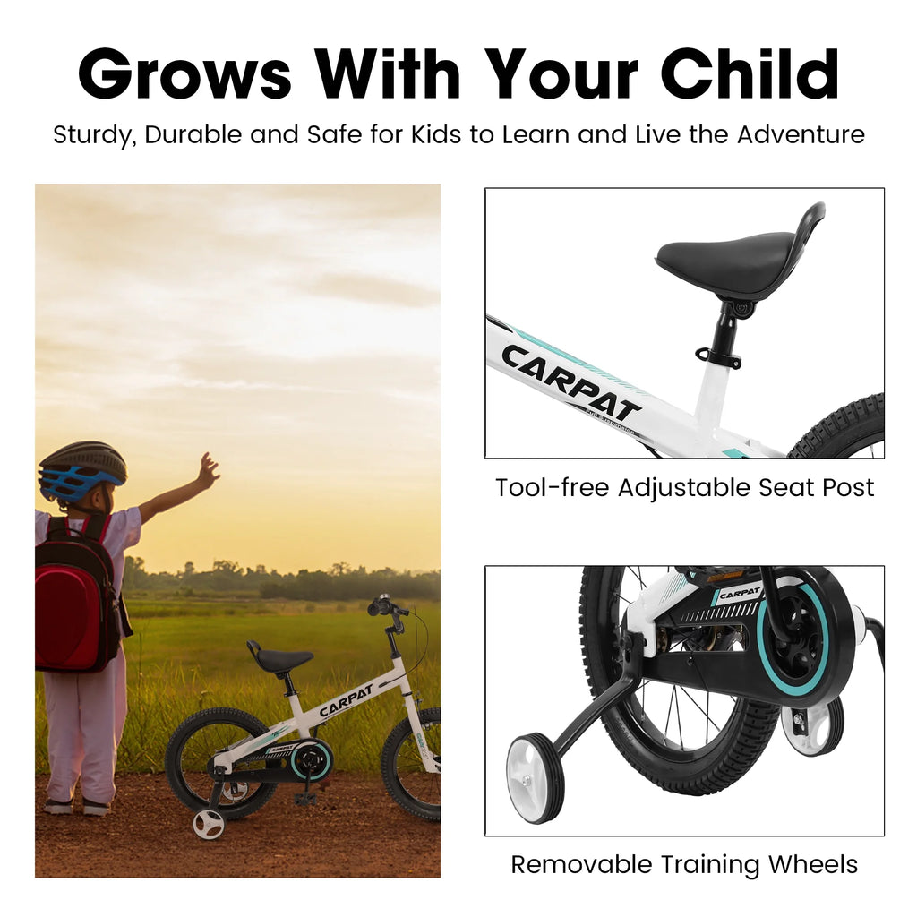 14 16 Inch Toddler Bike with Training Wheels Black W6281