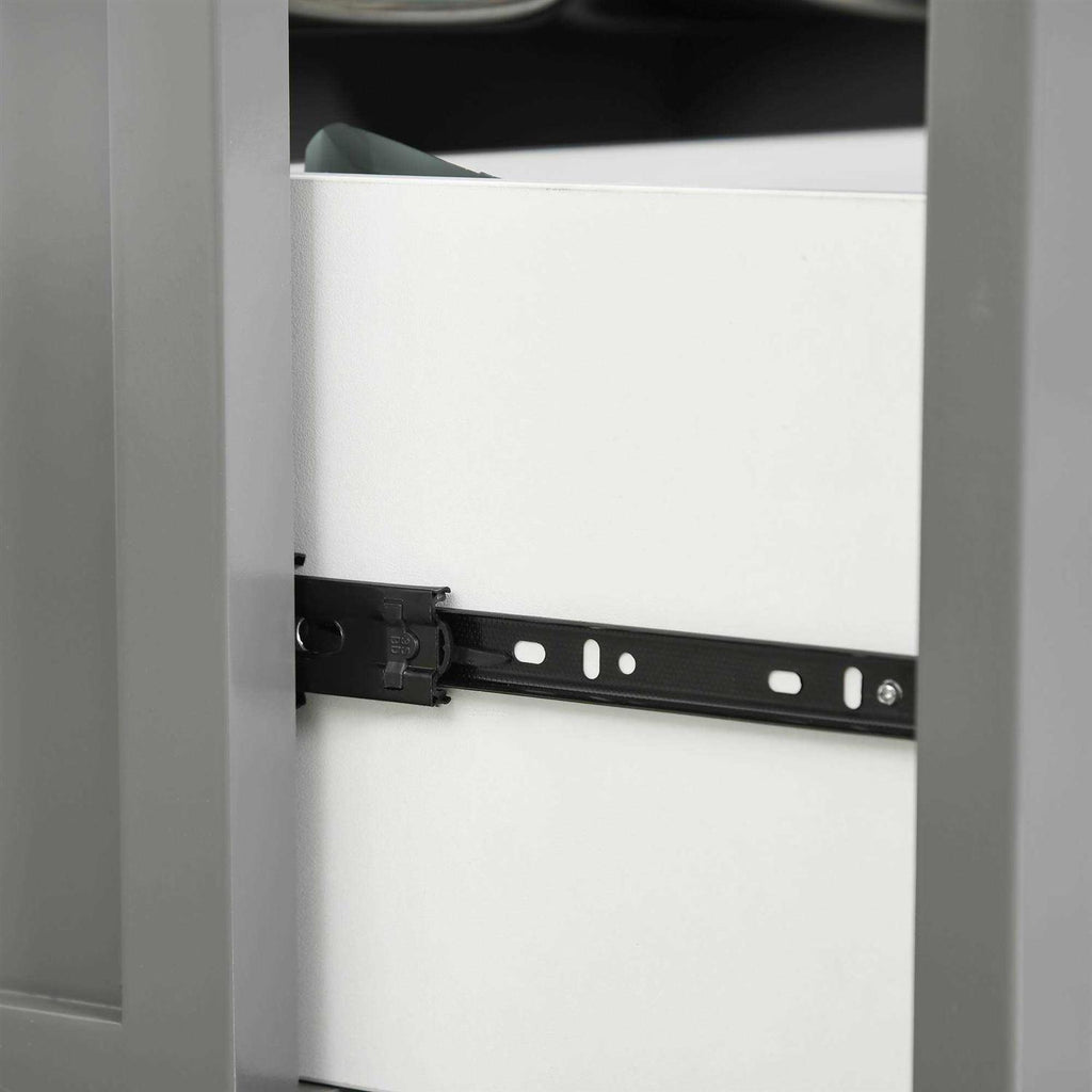 Large Elevated Dog Bowls with Storage Drawer O651