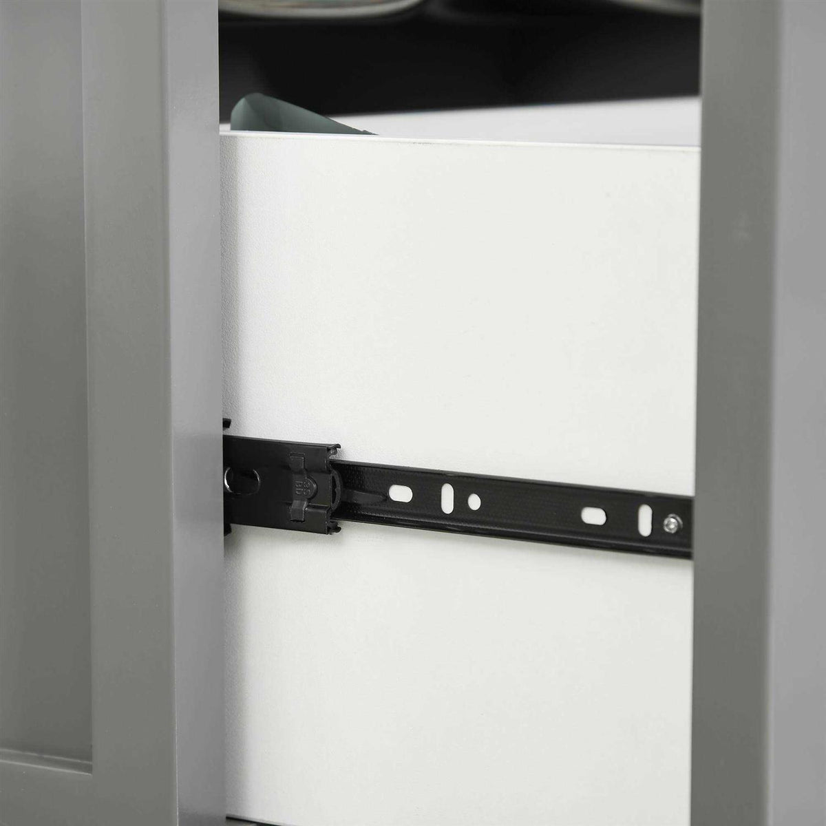 Large Elevated Dog Bowls with Storage Drawer O651