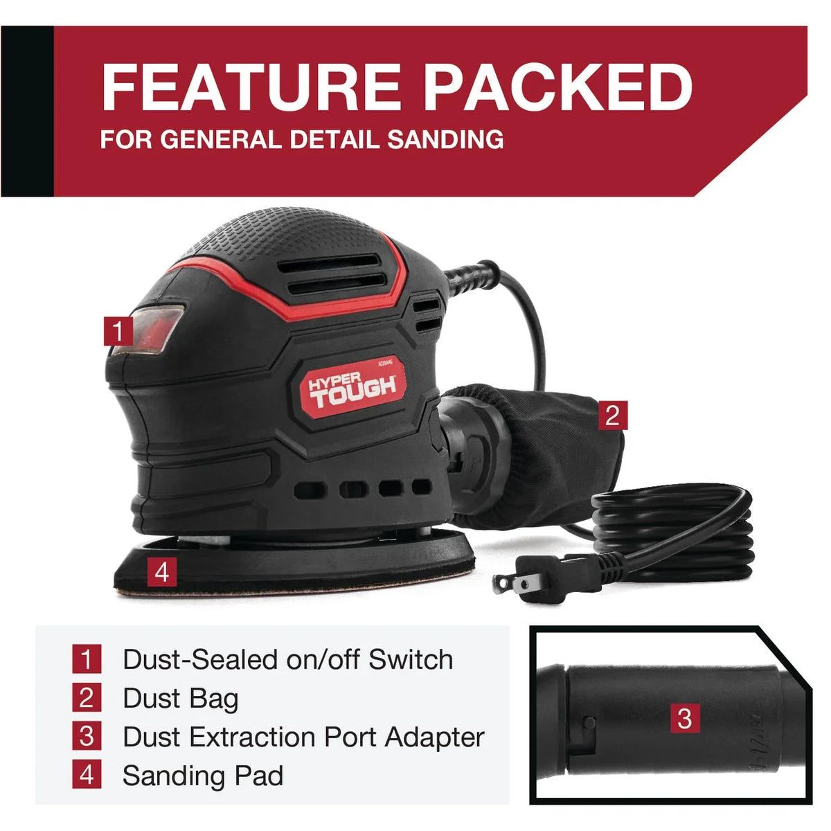 1.5 Amp Corded Detail Sander with Dust Bag C8176