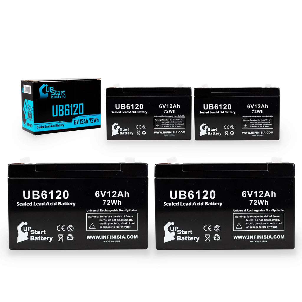 6V 12Ah Sealed Lead Acid Battery with F1 to F2 Terminal Adapters U825684