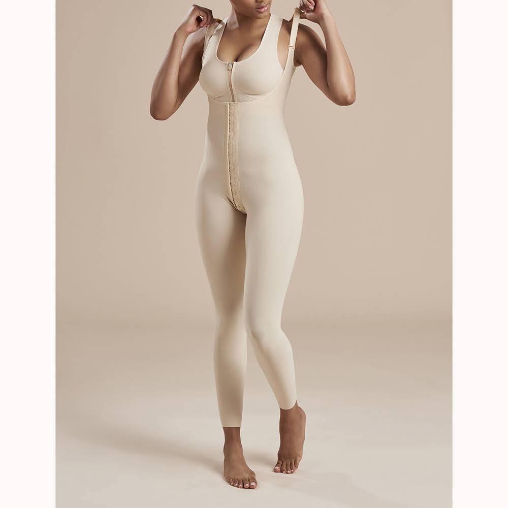 Beige Ankle-Length Girdle with High-Back B173