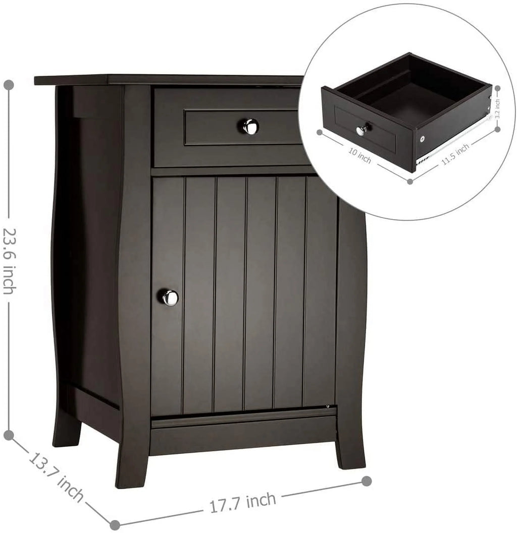 Small Free Standing Wooden Cabinet with Drawer and Single Door R10657