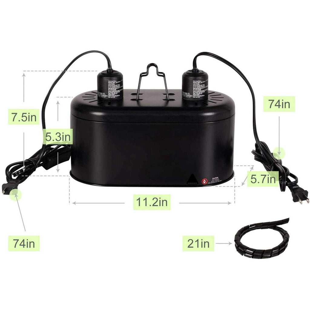 Deep Dual Lamp Fixture UVB Compact Reptile Heat Lighting Kit Combo Deep Dome Lamp Holder D924
