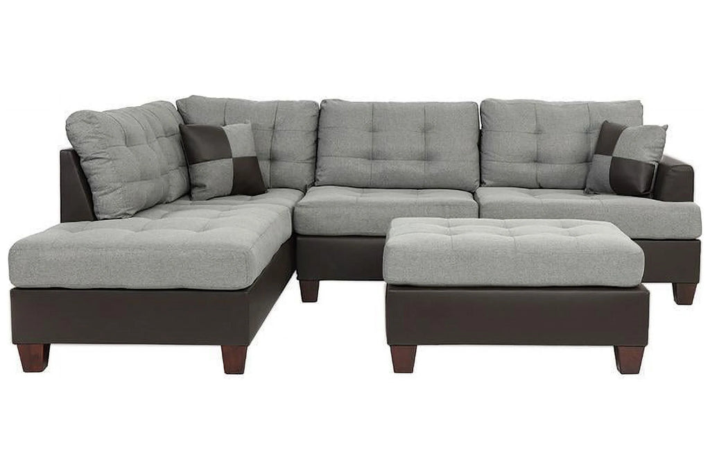 3pc Faux Leather Sectional Sofa Set Z83294