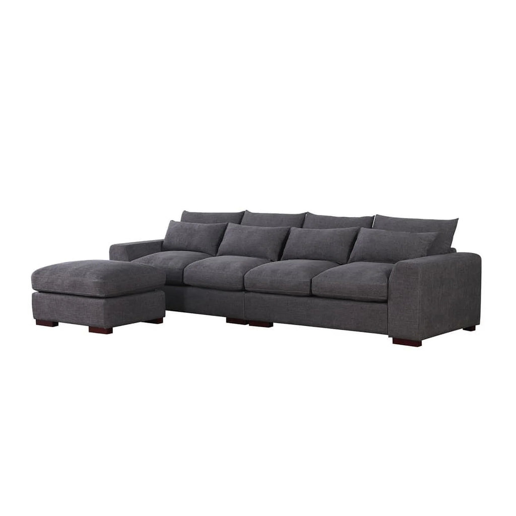 Dark Gray Modular Reversible Sectional Sofa & Ottoman Y31914