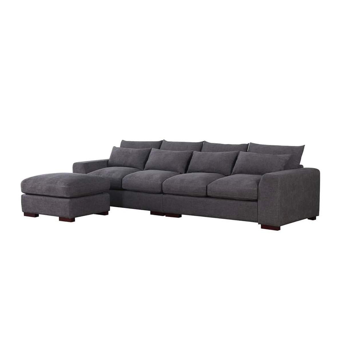 Dark Gray Modular Reversible Sectional Sofa & Ottoman Y31914