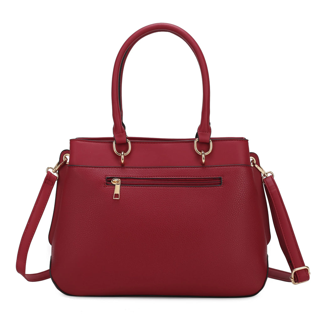 Red Vegan Leather Tote Bag & Wallet L824
