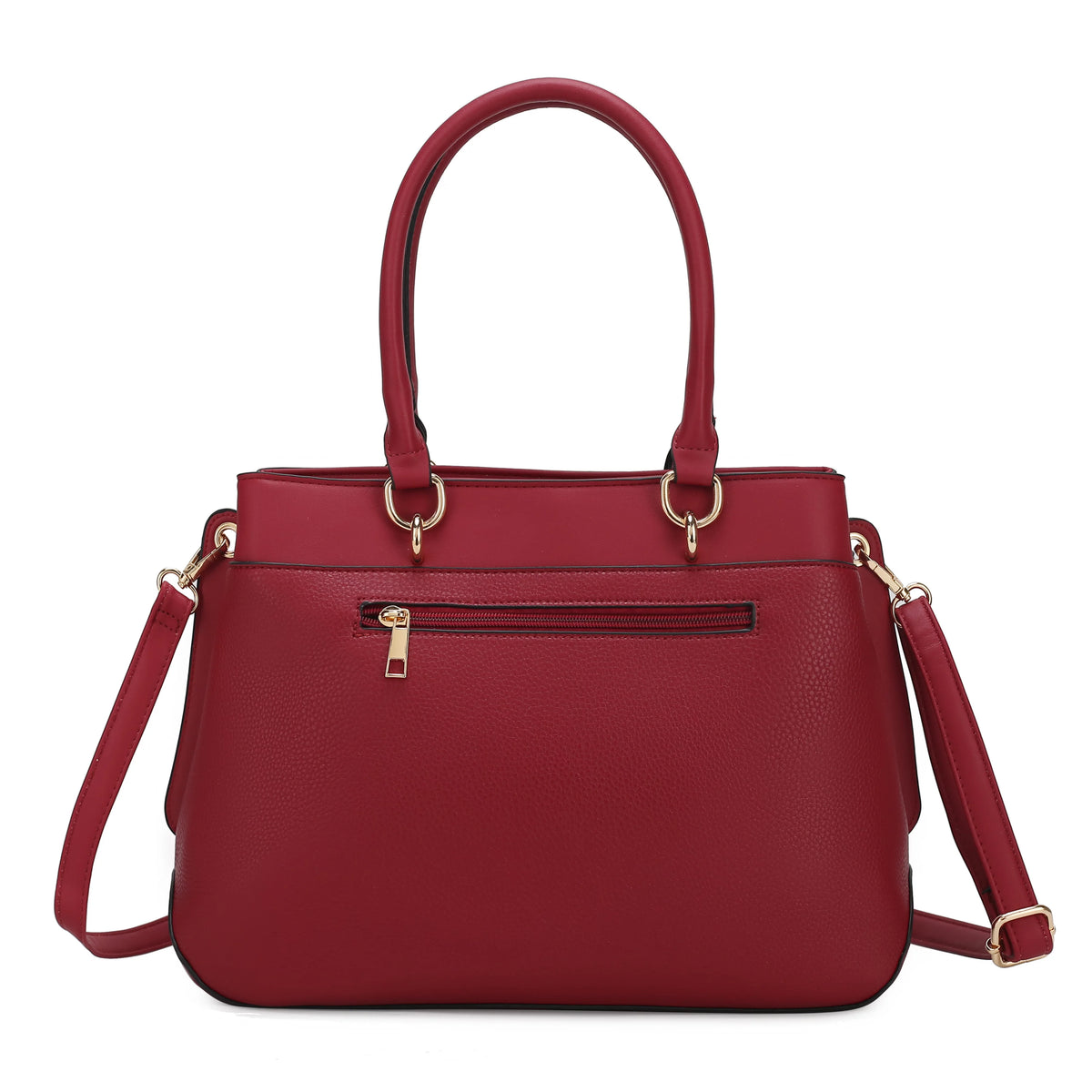 Red Vegan Leather Tote Bag & Wallet L824