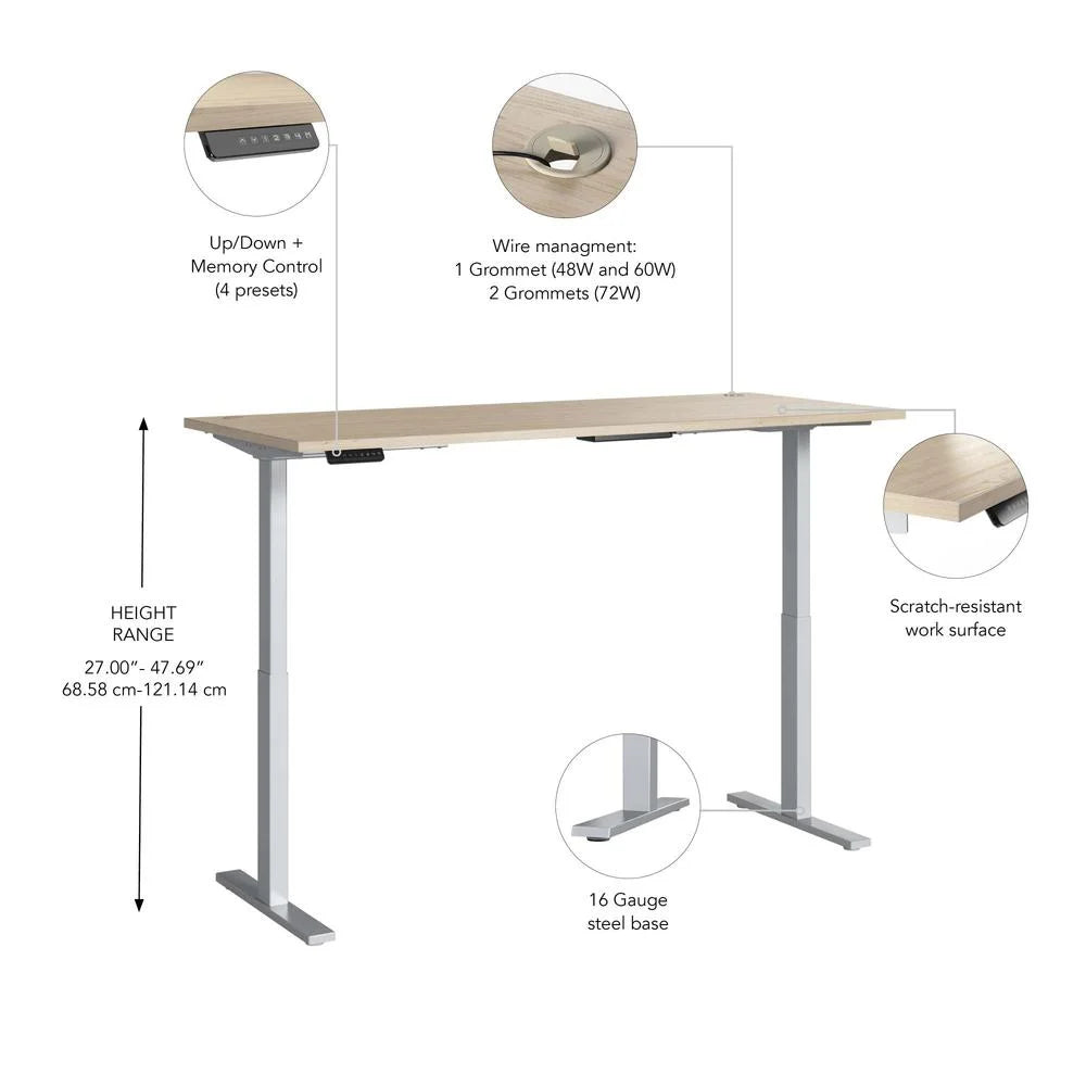 72W Adjustable Standing Desk in Natural Elm Z491215