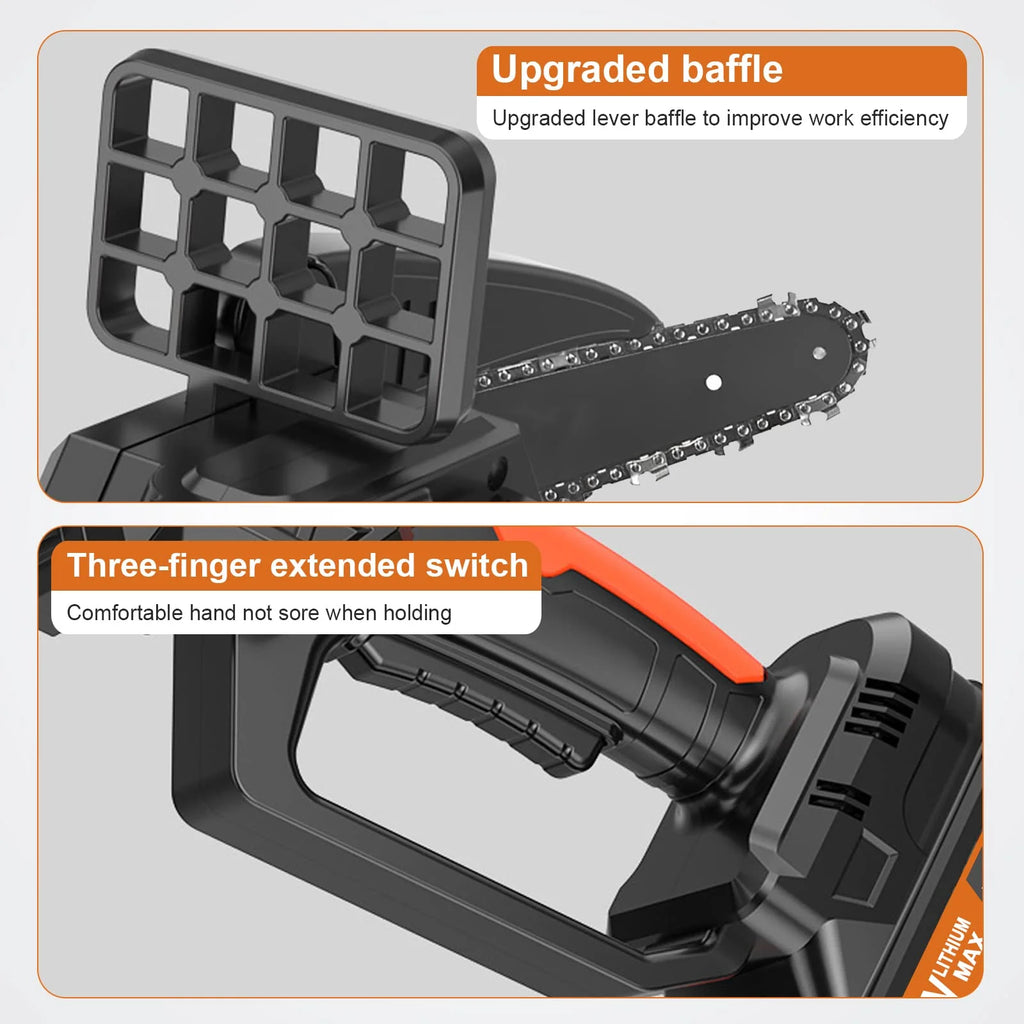 6-Inch Cordless Mini Chainsaw with 2 Batteries 2 Chains U152518