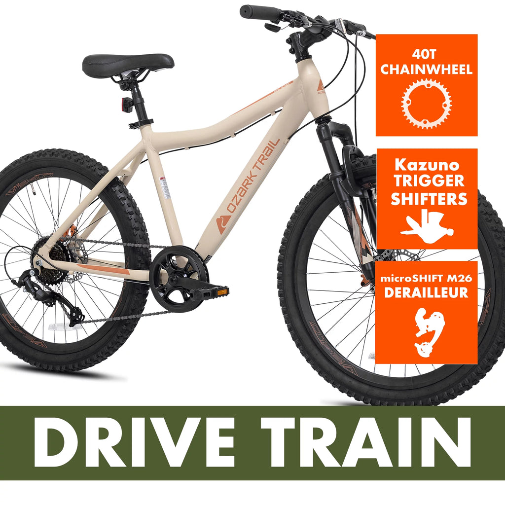 24 Glide Mountain Bike, 8 Speed, Black L9057