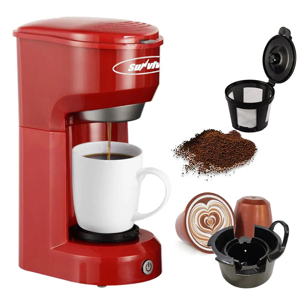 Single Serve Coffee Maker with 30 Oz Detachable Reservoir, Black O595
