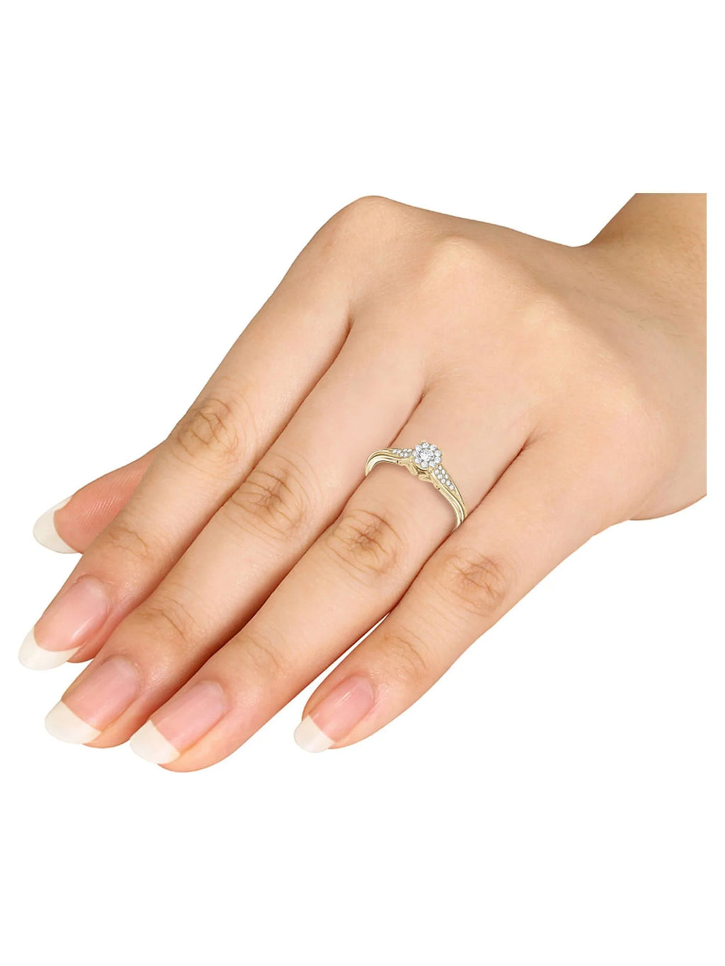 10K Yellow Gold Diamond Cluster Ring R343243