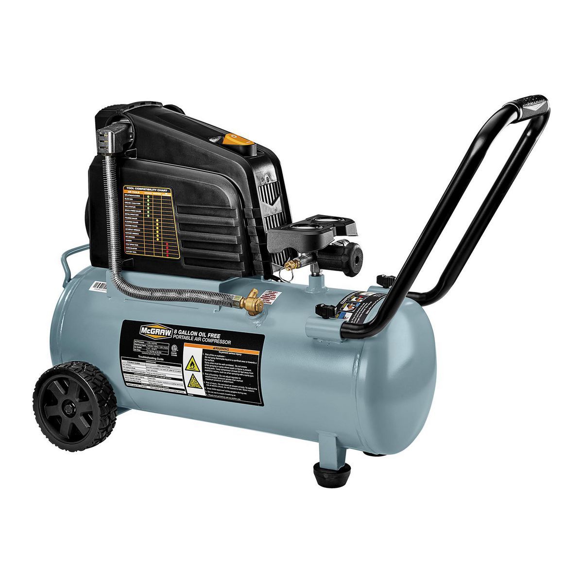 8 Gallon 150 PSI Oil-Free Air Compressor W1221