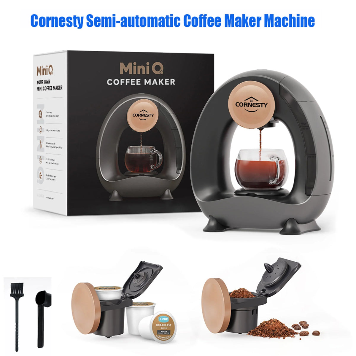 Black Semi-automatic Drip Coffee Maker G710