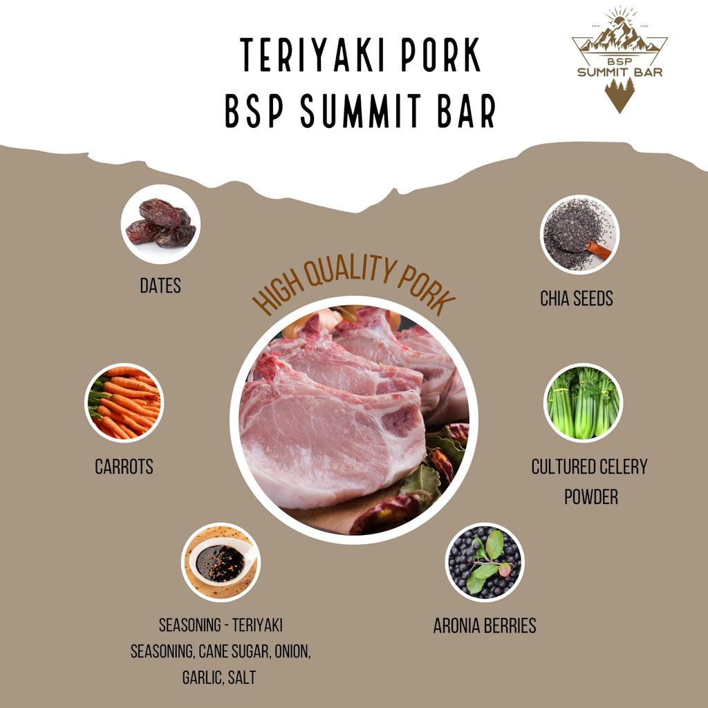 High Protein Teriyaki Pork Meat Bars 5 Pack Q949