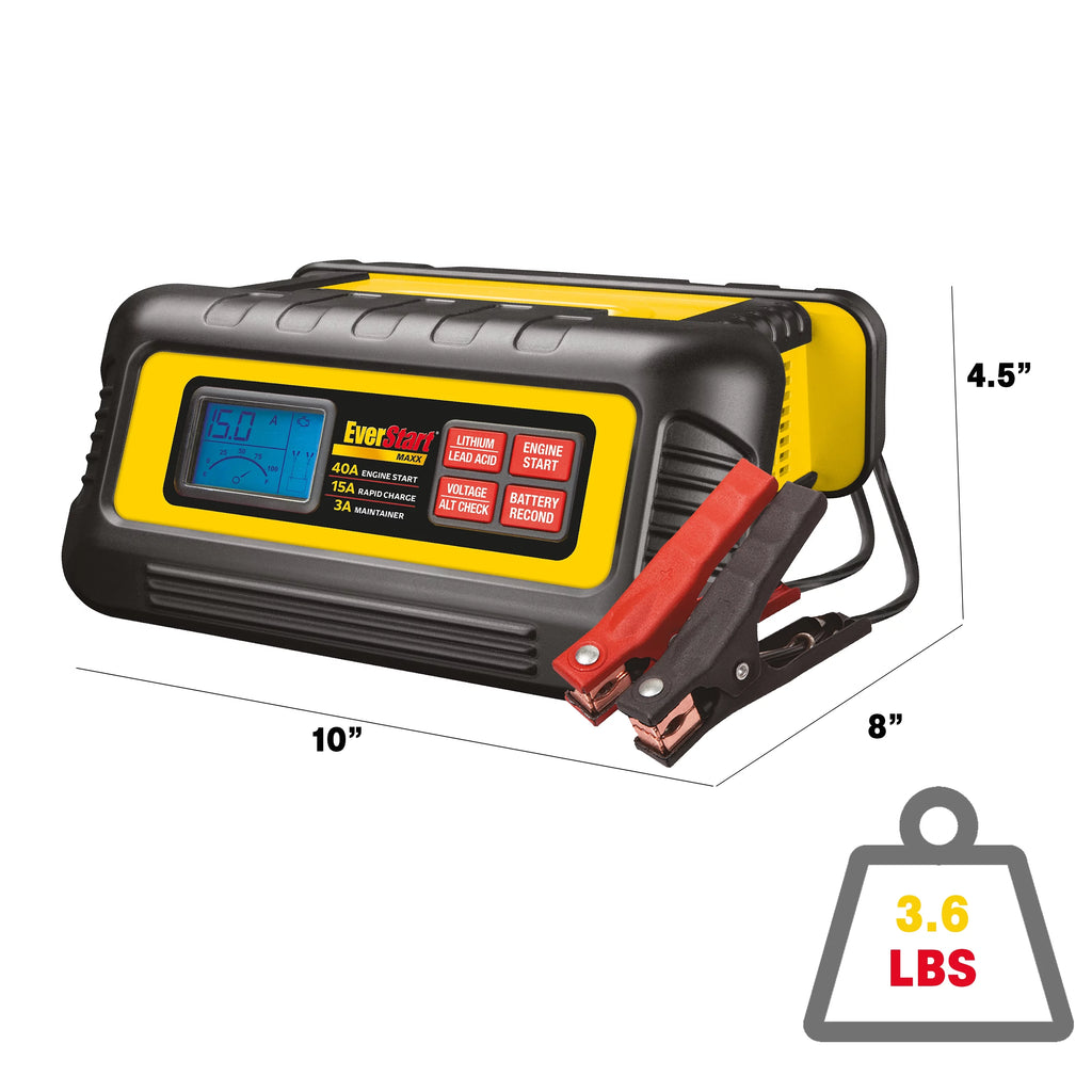 15 Amp Battery Charger and Maintainer with 40 Amp Engine Start N487083