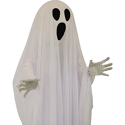 Life-Size 6-Ft Talking Ghost Halloween Animatronic with Lights and Sound D190235