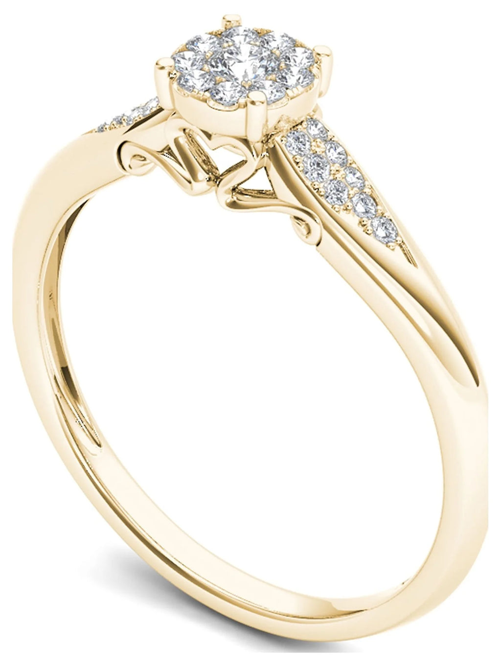 10K Yellow Gold Diamond Cluster Ring R343243