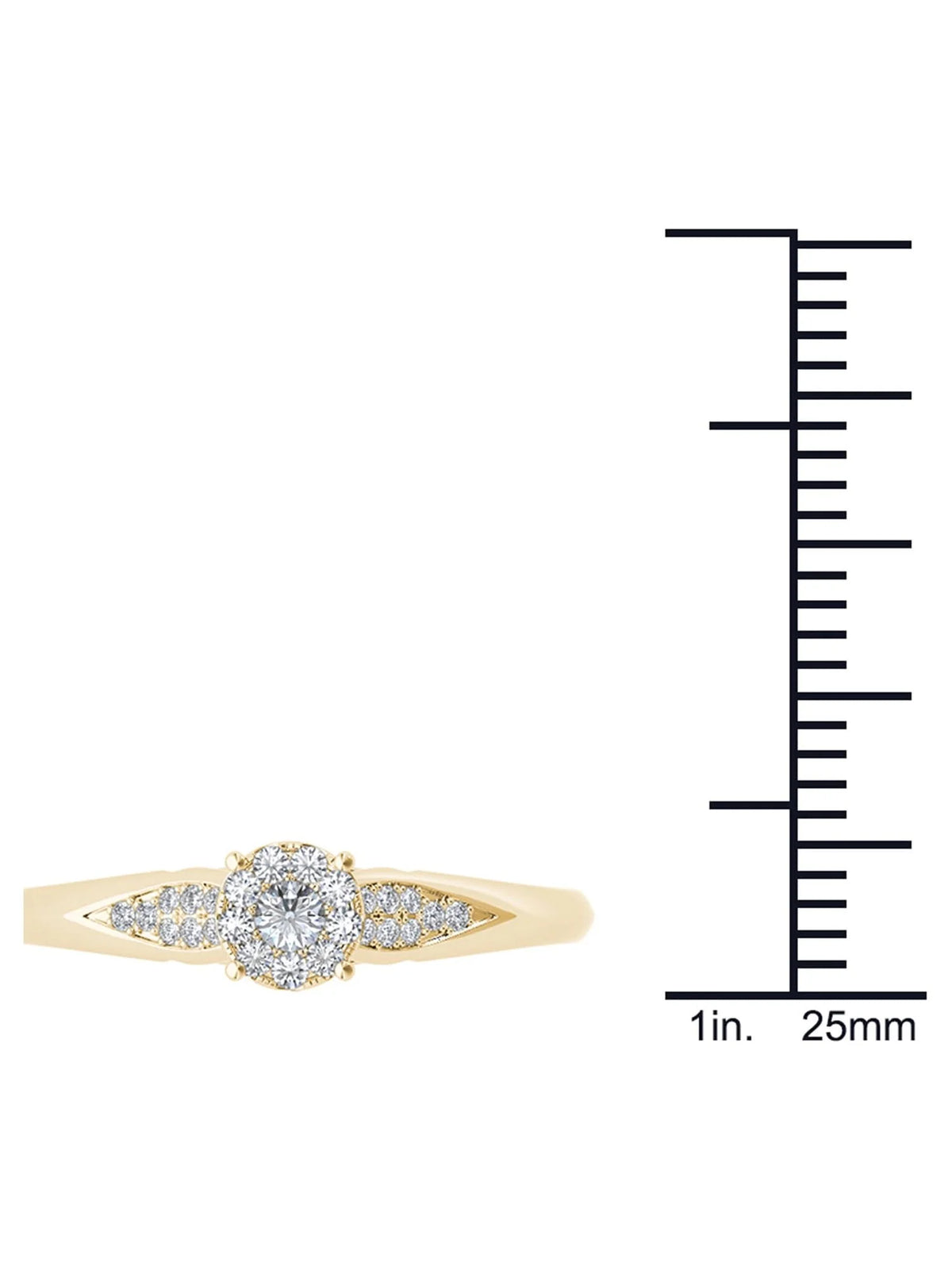 10K Yellow Gold Diamond Cluster Ring R343243