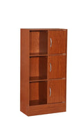 Cherry 3-Door 6-Shelf Bookcase H354