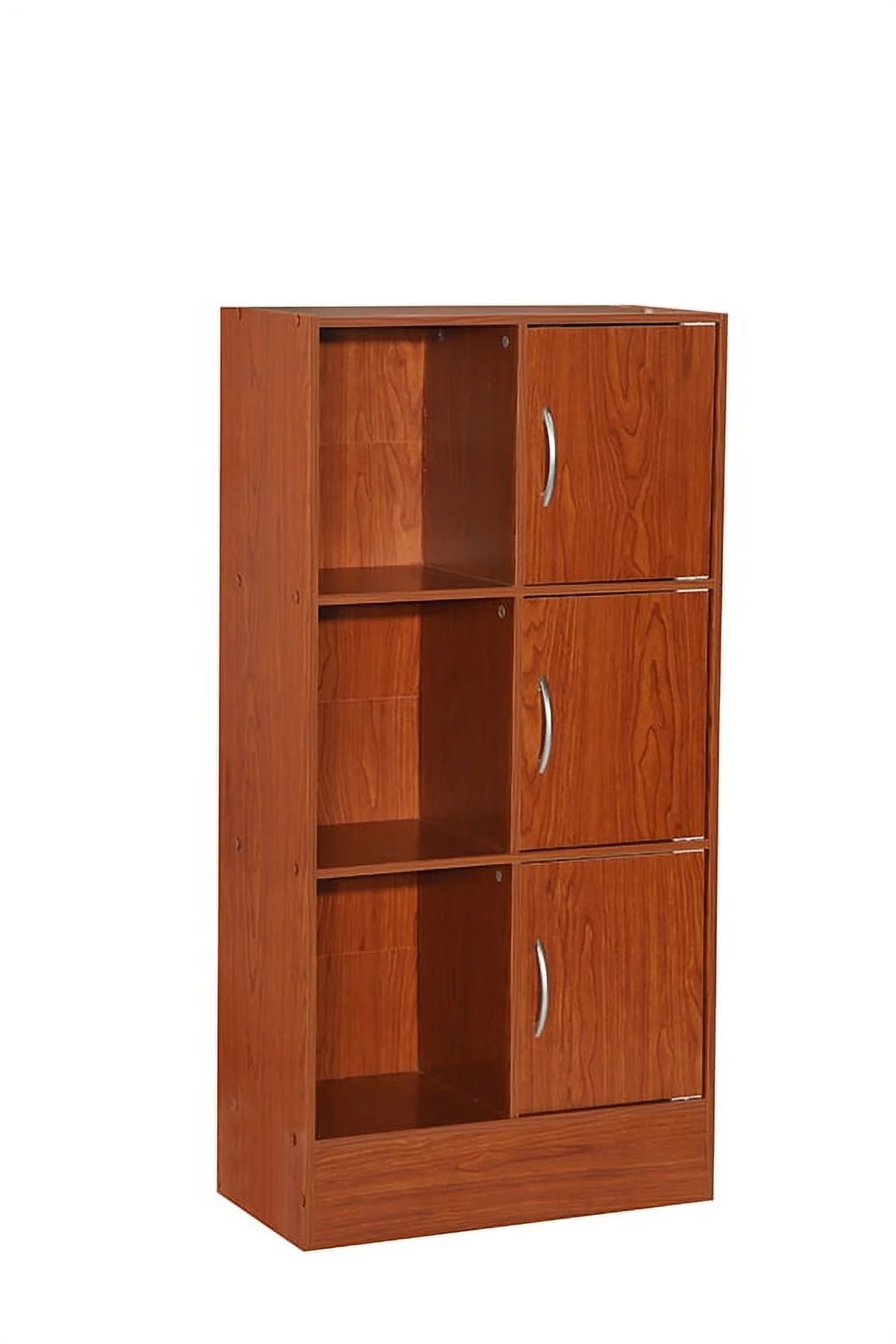 Cherry 3-Door 6-Shelf Bookcase H354