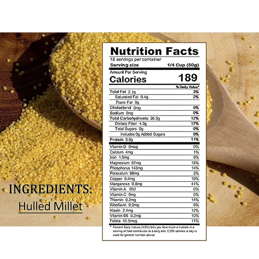 Hulled Millet Grain 2 Pounds W13093