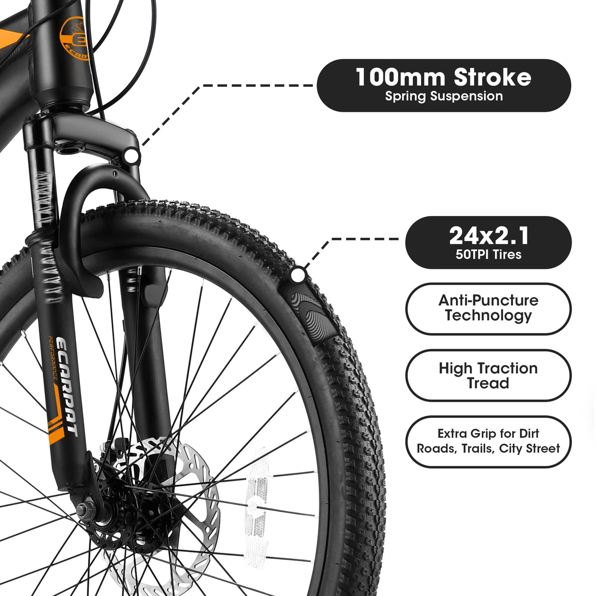 24 inch Aluminum Mountain Bike with Disc Brakes P18363