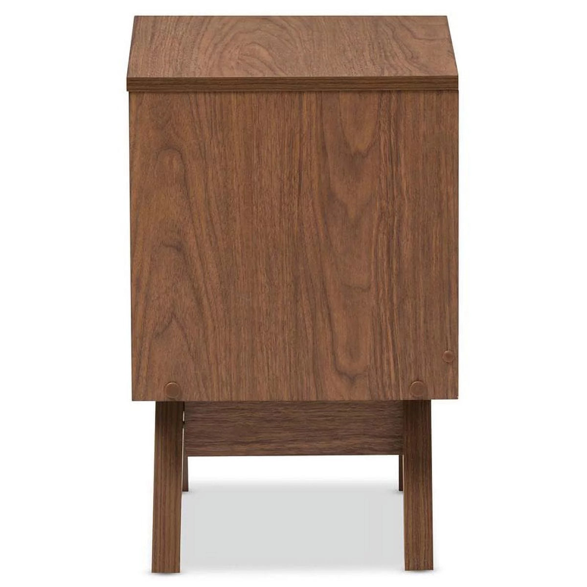 3 Piece Bedroom Set with Chest and 2 Nightstands in White and Walnut L4628