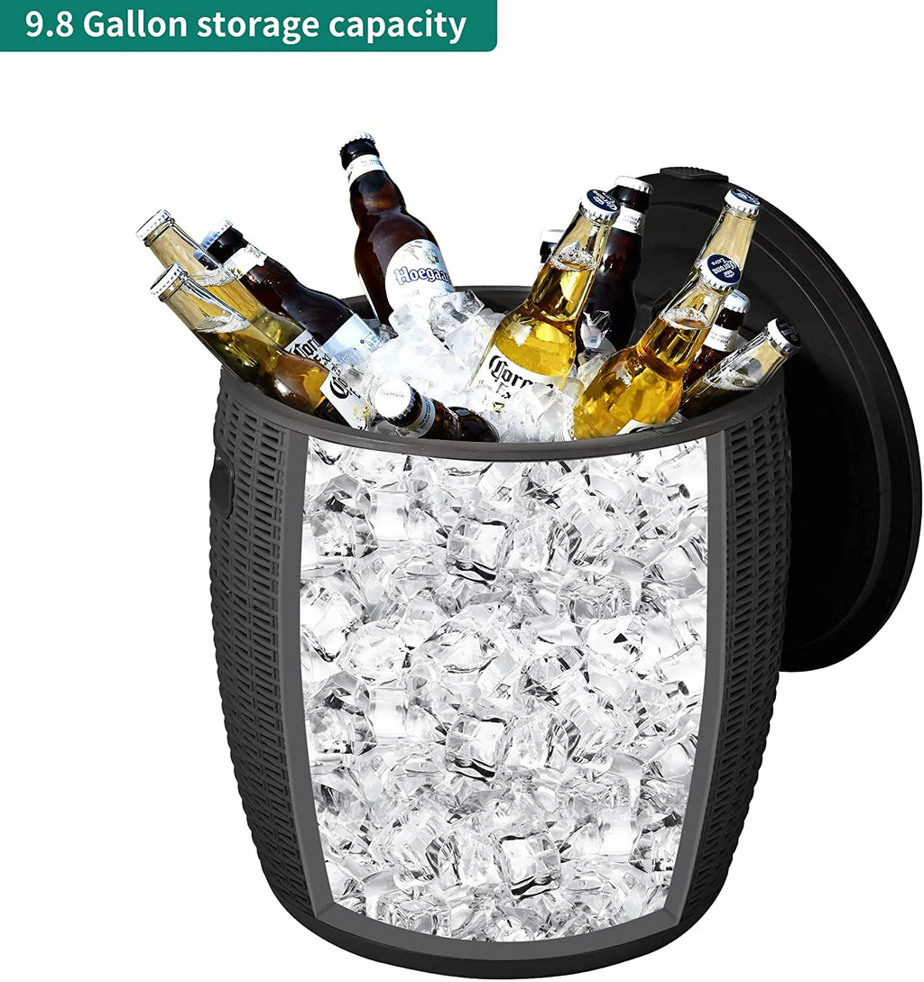 Ice Cooler & Side Table with 9.8 Gallon Ice Bucket O505159