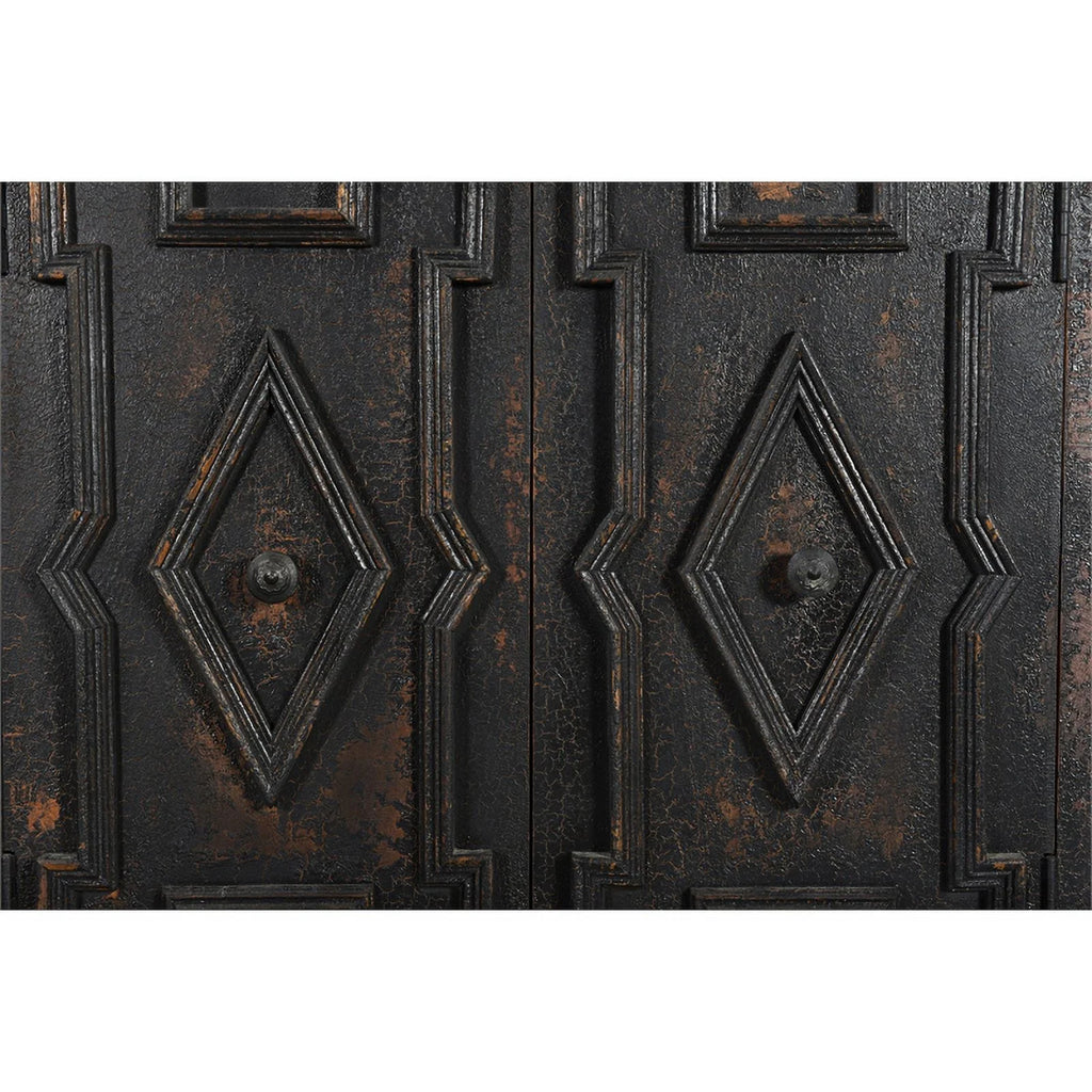 Black 4-door Solid Wood Sideboard B3797