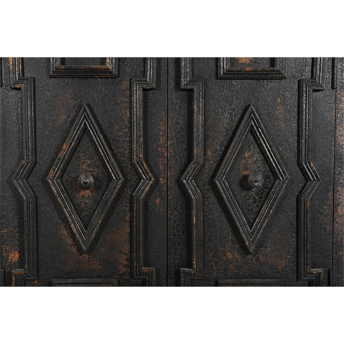 Black 4-door Solid Wood Sideboard B3797