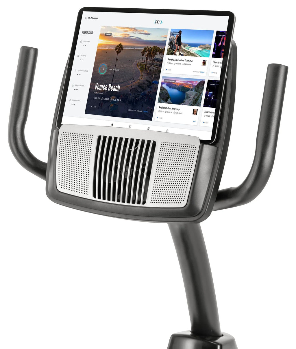Recumbent Exercise Bike with Display, Tablet Holder, and Fan J328713