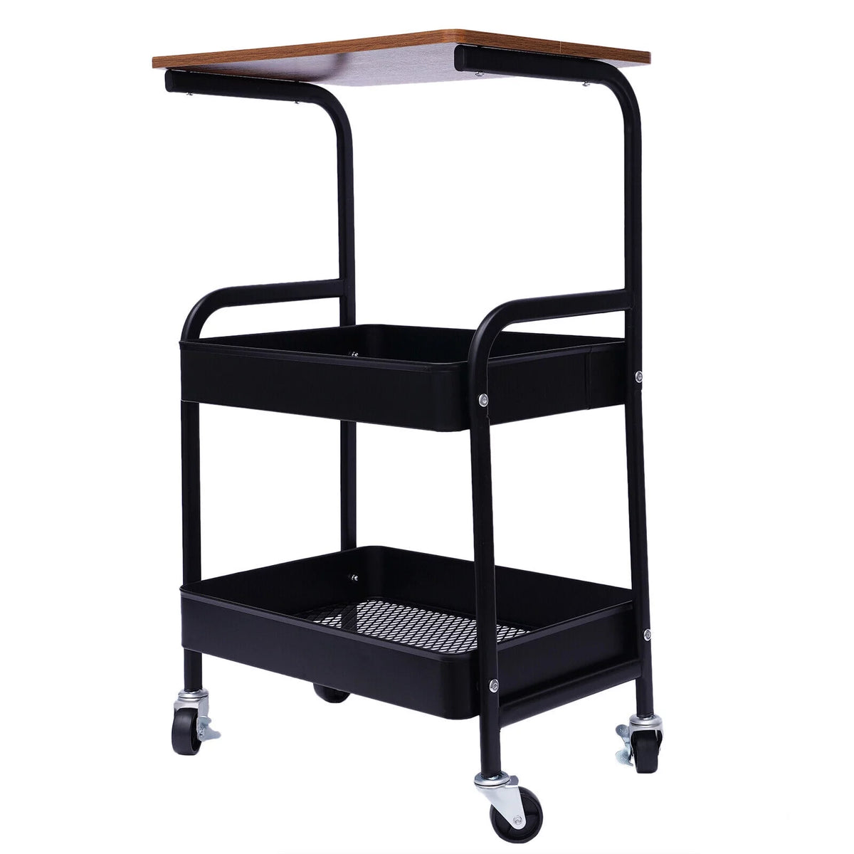 3 Tier Mobile Laptop Printer Cart Rolling Computer Stand O71499